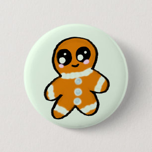 Kawaii julpepparkaksgubbe knapp
