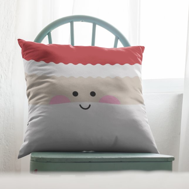 Kawaii Jultomten Geometric jul Kudde (Skapare uppladdad)