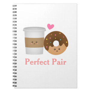 Kawaii Kaffe och Munk kärlek, Perfekt Matchning Anteckningsbok