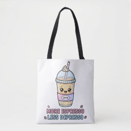 Kawaii Kaffe Roligt Mer Espresso Mindre Depresso Tygkasse