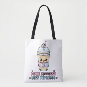 Kawaii Kaffe Roligt Mer Espresso Mindre Depresso Tygkasse