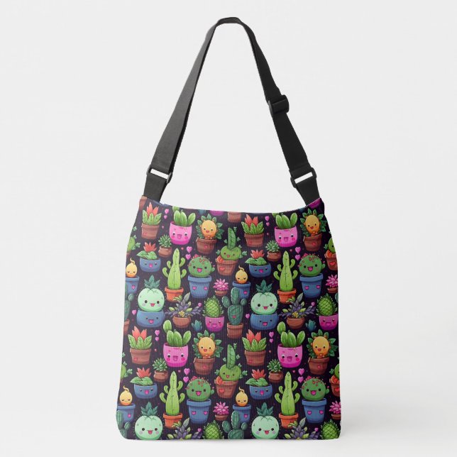 Kawaii Kaktus Cross-Body Väska (Framsida)