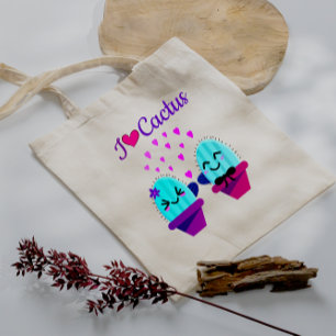 kawaii kaktus kärlek tygkasse