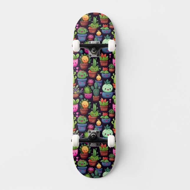 Kawaii Kaktus Skateboard (Framsida)