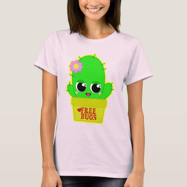 Kawaii kaktus t-shirt (Framsida)