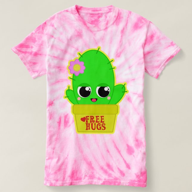 Kawaii kaktus tee (Design framsida)