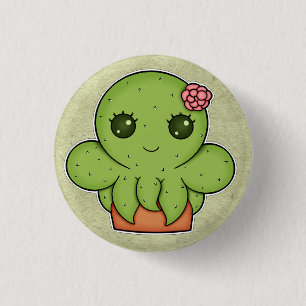 Kawaii kaktusbläckfisk knapp
