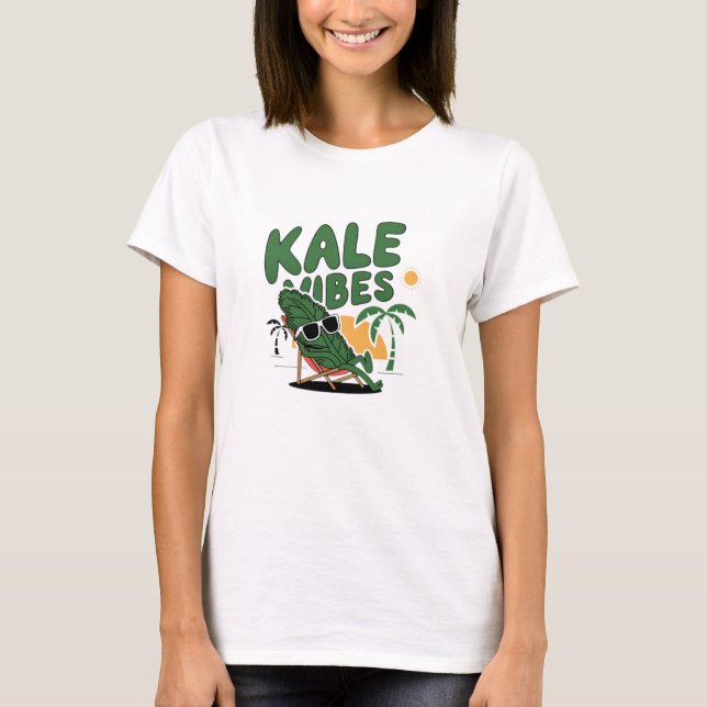 Kawaii Kale Art for All T Shirt (Framsida)