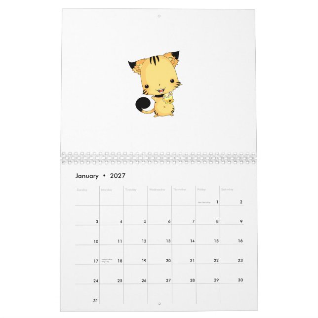 Kawaii kalender (Jan 2027)