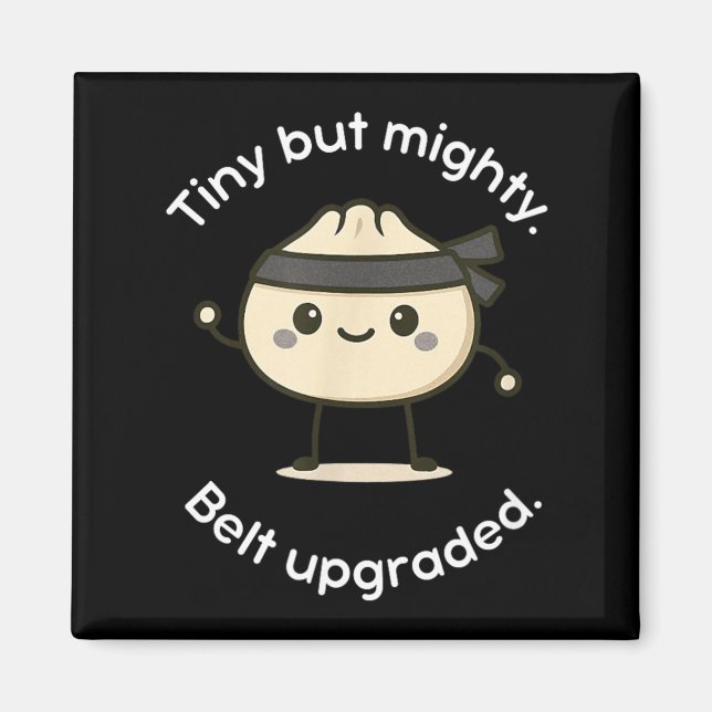 Kawaii kampsport blå bälte Dumpling karate Magnet (Framsidan)