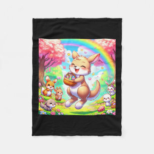 Kawaii Kangaroo Påsk Adsible Påsk Kangaroo Fleecefilt