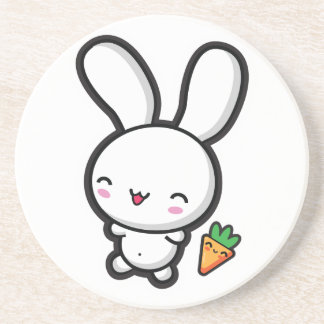 Kawaii kanin och morot underlägg sandsten
