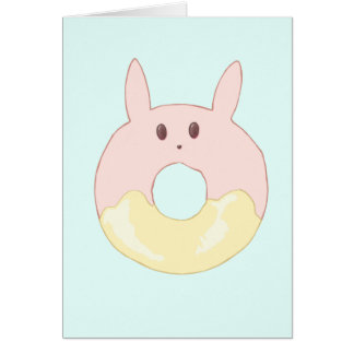 Kawaii kaninmunk hälsningskort