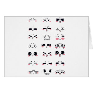 kawaii kaomoji hälsningskort