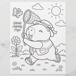 Kawaii Kapybara Anpassningsbar Färgningssida