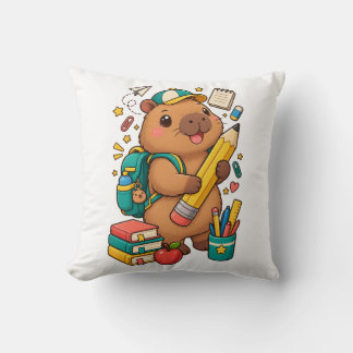 Kawaii Kapybara Skolmaterial Kudd Kudde