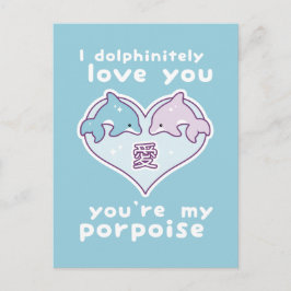 Kawaii Kärlek Dolphins Vykort