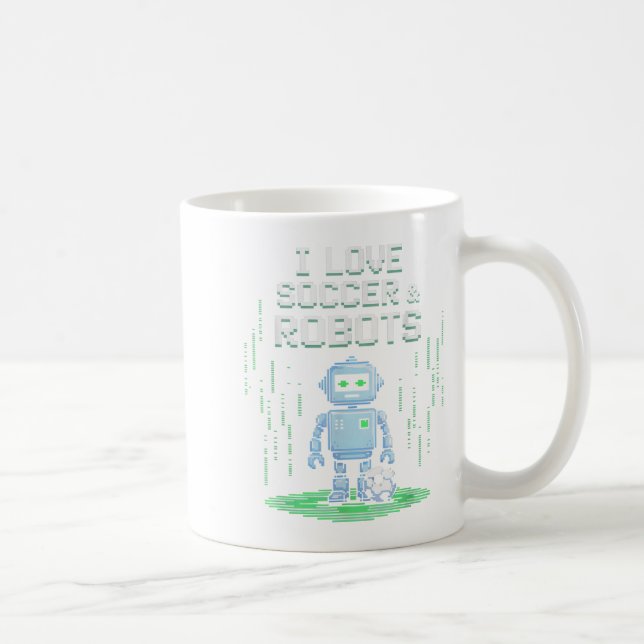 Kawaii kärlek fotboll & robotar bara pojke som gör kaffemugg (Höger)