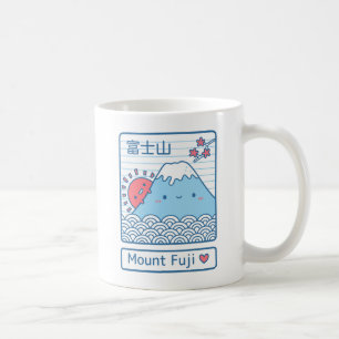Kawaii kärlek Mount Fuji Japan Doodle Kaffemugg