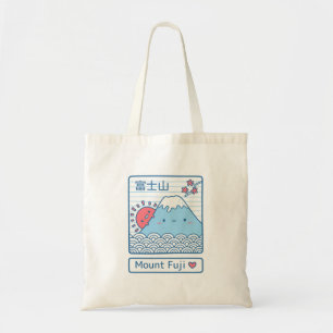 Kawaii Kärlek Mount Fuji och Sol Japan Doodle Tygkasse
