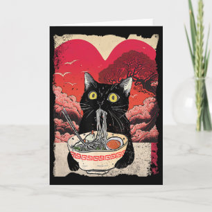 Kawaii Katt Äter Ramen Nudlar Ramen Är Min Valent Kort