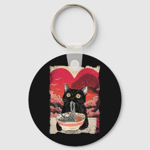 Kawaii Katt Äter Ramen Nudlar Ramen Är Min Valent Nyckelring