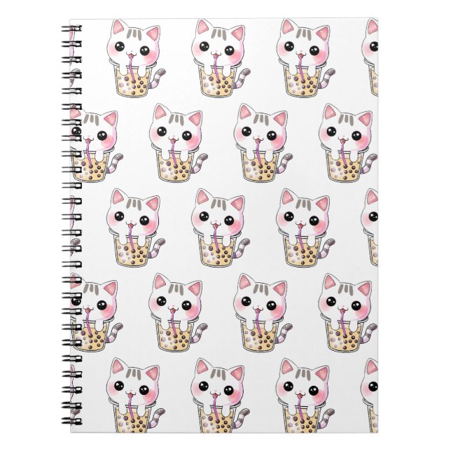 Kawaii katt bubbel te anteckningsbok (Framsidan)