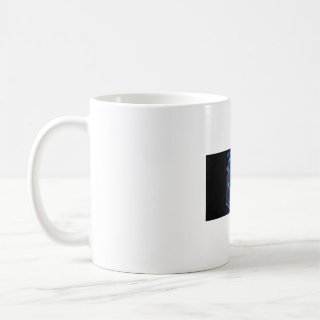 Kawaii Katt Coder Kaffemugge | Söt Programmerare K Kaffemugg (Vänster)