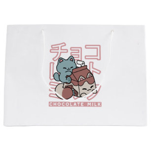 Kawaii Katt med Chokladmjölk – Japansk Popkonst