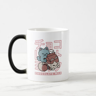 Kawaii Katt med Chokladmjölk – Japansk Popkonst Magisk Mugg