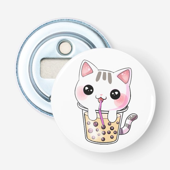 Kawaii-kattbubbelte Flasköppnare (Framsidan)