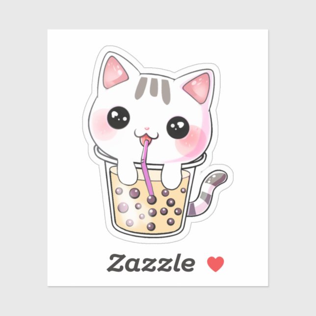Kawaii-kattbubbelte Klistermärken (Ark)