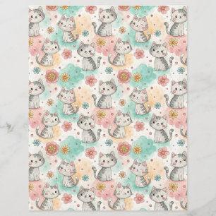 Kawaii katter katt mönster scrapbook papper