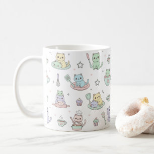 Kawaii Katträtters Bakmönster Kaffemugge Kaffemugg