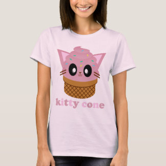 Kawaii kattunge cone glass cat meow tee shirt