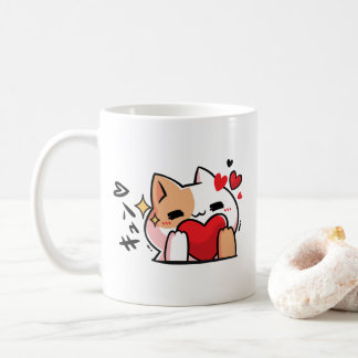 Kawaii kattunge med kärlek-vänlig animering kaffemugg
