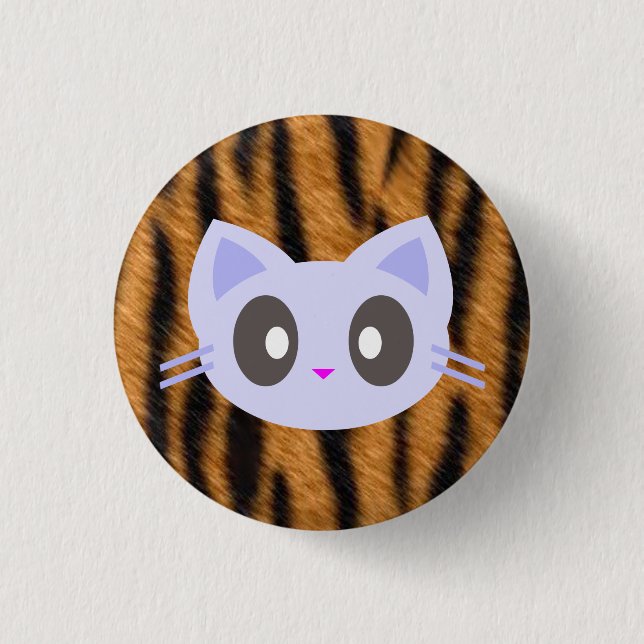 kawaii kattunge tiger print knapp (Framsida)