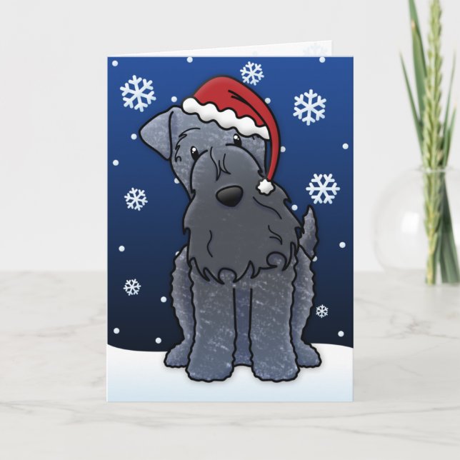 Kawaii Kerry Blue Terrier julkort Helgkort (Framsida)