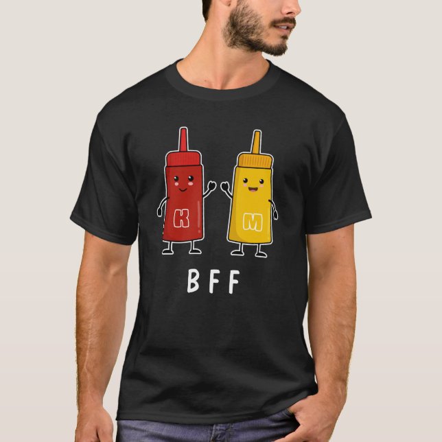Kawaii Ketchup & Mustard: Best Friends Forever T-S T Shirt (Framsida)