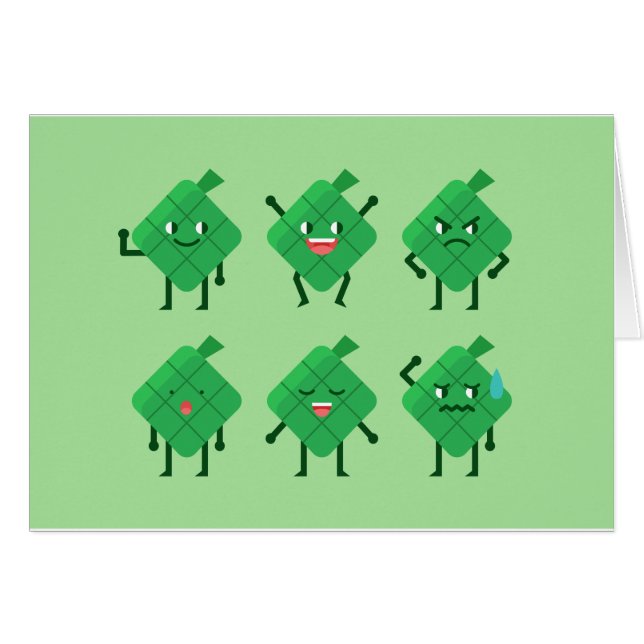 kawaii Ketupat Hälsningskort (Framsidan Horizontal)