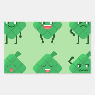 kawaii Ketupat Rektangulärt Klistermärke