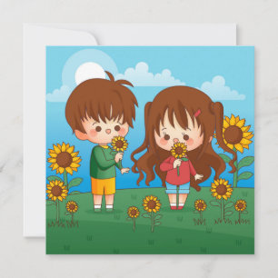 Kawaii Kids Julkort