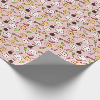Kawaii kinesiskt mat-tema Inpackningspapper Presentpapper