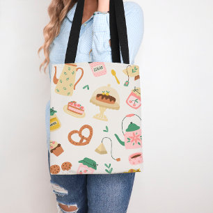 Kawaii Kitchen Tea Älskare och Bakery Design Tygkasse