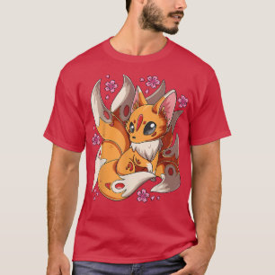 Kawaii Kitsune Fo Japansk Nine Tails Fo Magic T Shirt