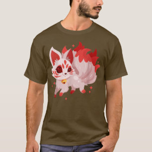 Kawaii Kitsune Nine Svan Japansk Fo Funny Anime T Shirt