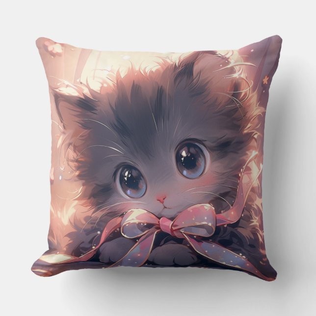 Kawaii Kitten Kudde (Framsida)