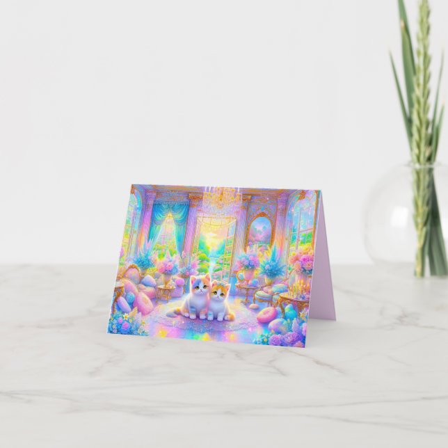 Kawaii Kitten Note Cards Stationery Anteckningskort (Framsida)