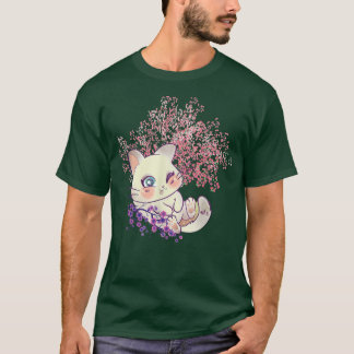 Kawaii Kitten Sakura Träd Cherry Flower Japanska B T Shirt