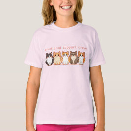 Kawaii Kitty Emotional Support Cats Crew Girl's T Shirt